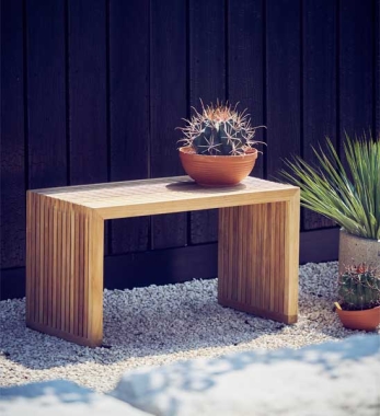 Gartenbank aus Teak Holz TIVOLI 80 x 40 cm von Jan Kurtz