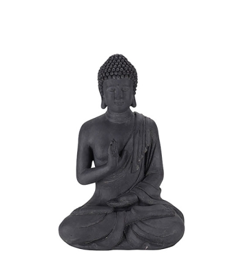 Gartenfigur Buddha Anthrazit