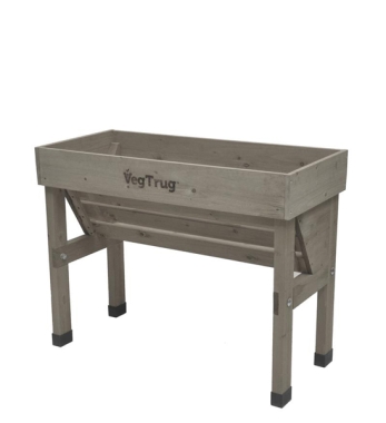 Hochbeet für Balkone aus Holz in Grau
