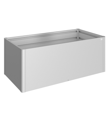 biohort Hochbeet Metall Silber-Metallic in echteckiger Fom