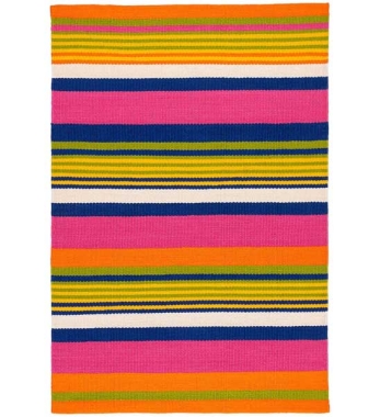 Bunt gestreifter In- und Outdoor-Teppich SUNNY MULTI