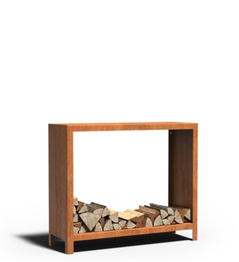 Kaminholzlager Cortenstahl 120 x 40 x 100 cm von ADEZZ