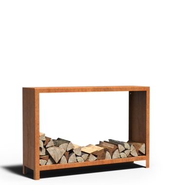 Kaminholzlager Cortenstahl 150 x 40 x 100 cm