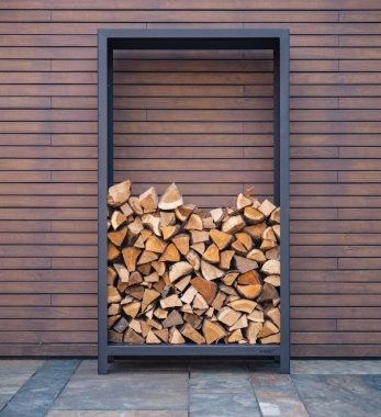 Kaminholzlager Schwarz 100 x 40 x 180 cm für Außen Burni-Serie
