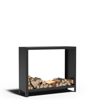 Kaminholzlager Schwarz 120 x 40 x 100 cm von FORNO