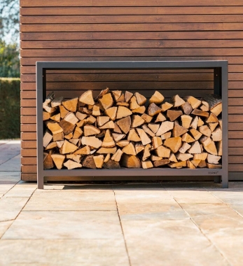 Kaminholzlager Schwarz 150 x 40 x 100 cm von FORNO