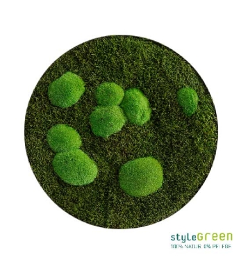 Runde Moosbilder aus Waldmoos & Kugelmoss für die Wand