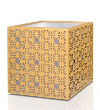 Pflanzgefäß Duo-Circle von Gartensilber - 60x60 cm - Exklusives Pflanzgefäße in gold-grau mit orientalischem Muster