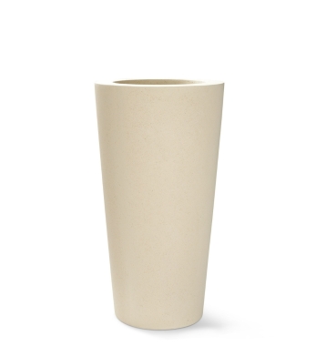 Pflanzgefäß konisch Steinoptik Creme 80 cm hoch