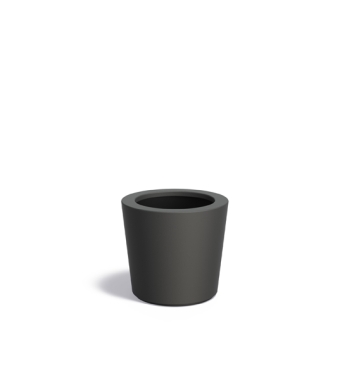 XXL Pflanzgefäß Fiberglas hoch rund Anthrazit