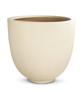 Pflanzkübel XL polystone rund creme in 80 x 70 cm