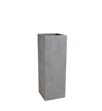 Pflanzsäule aus Polystone in Grau mit Betonoptik
