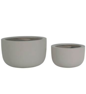 Pflanzschale Fiberglas Grau Amei