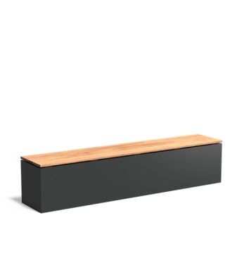 Sitzbank Alu Anthrazit Holz 200cm lang