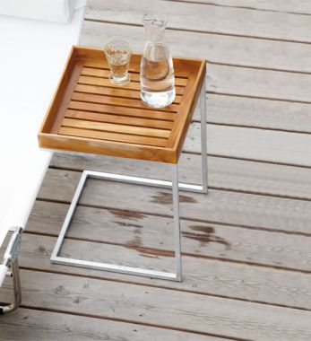 Beistelltisch Garten Holz U-Form 40x40 cm