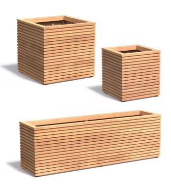 Großer Design Pflanzkübel Holz
