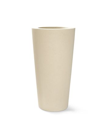 Pflanzgefäß konisch Steinoptik Creme 80 cm hoch