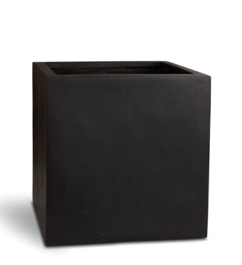 Eckiger Pflanzkübel aus Polystone in Anthrazit