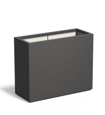 Pflanzkübel aus Fiberglas in anthrazit, BUXUS, Maße 100 x 40 x 80 cm