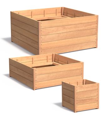 Pflanzkübel aus Holz quadratisch XXL SEVILLA