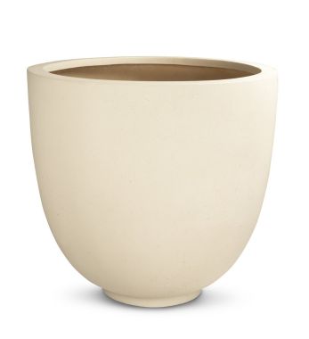 Pflanzkübel XL polystone rund creme in 80 x 70 cm