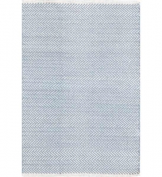 Dash & Albert Baumwollteppich Herringbone hellblau 76 x 244 cm
