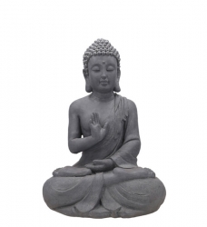 Gartenfigur Buddha grau 