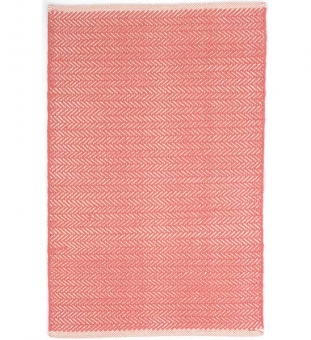 Dash & Albert Baumwollteppich Herringbone korallenfarben 76 x 244 cm