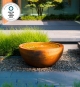 Wasserhalbkugel BAYOU aus Cortenstahl mit Wasserspiel