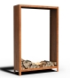 Holzlager Cortenstahl 120 x 40 x 180 cm