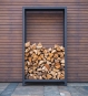 Kaminholzlager Schwarz 100 x 40 x 180 cm für Außen Burni-Serie