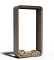 Kaminholzregal Aluminium 100x40x180 cm freigestellt, modernes Holzlager in Wunschfarbe