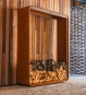Kaminholzregal Cortenstahl SERRA 150 x 40 x 180 cm