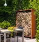 Kompaktes Holzlager für moderne Terrassen 120 cm breite