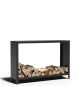 Niedriges Kaminholzlager 150 x 40 x 100 cm aus Stahl in schwarz