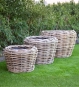 Rattan Übertopf Rund Palau von Jan Kurtz in 3 Größen 50, 60 und 80 cm Durchmesser.