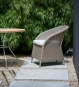 Hochwertiger Gartensessel Geflecht Halbrund Weiss