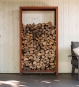 Holzlager Cortenstahl 60 x 40 x 180 cm