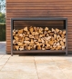 Rechteckiges Kaminholzlager in schwarz 120 x 40 x 100 cm für außen