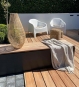 Sitzbank mit Holzsitz für Terrassengestaltung