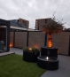 Gartenbrunnen Anthrazit beleuchtet mit LED