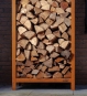 Holzlager Outdoor aus Cortenstahl 100 cm hoch