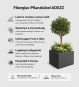 Infografik zu Vorteilen von Fiberglas-Pflanzkübeln von ADEZZ