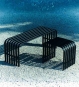 Farbige Design Sitzhocker mit passender Gartenbank aus der Serie campus von Jan Kurtz