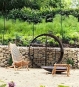 Kaminholzregal rund aus Stahl für draußen