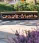 Sitzbank Stahl Schwarz Holzlager 2 Meter